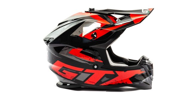 Шлем мото кроссовый GTX 633 #10 (M) BLACK/RED GREY