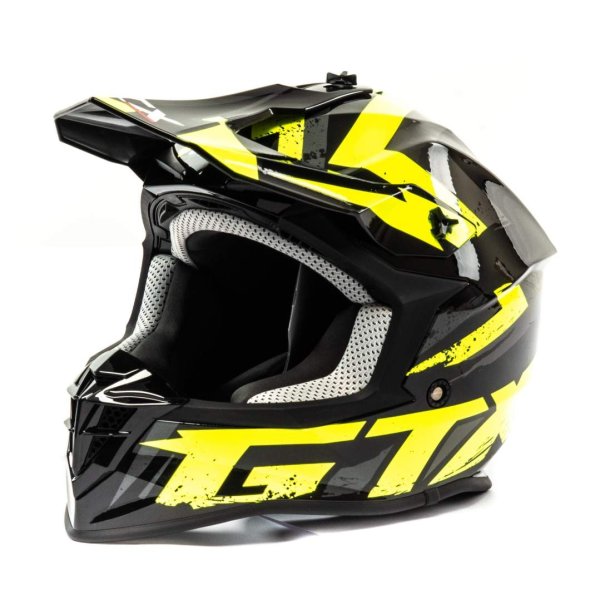 Шлем мото кроссовый GTX 633 #8 (M) BLACK/FLUO YELLOW/GREY