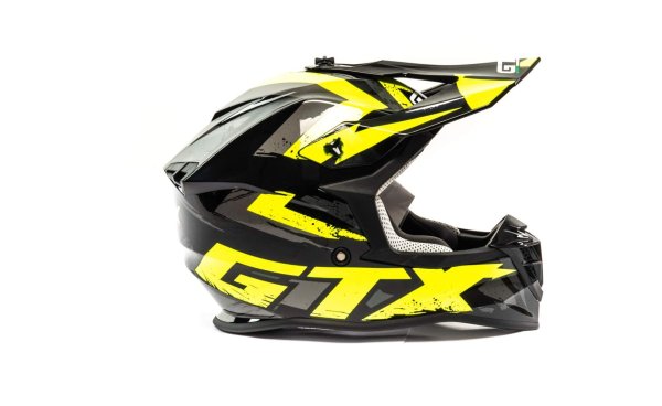 Шлем мото кроссовый GTX 633 #8 (XL) BLACK/FLUO YELLOW GREY