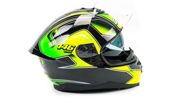 Шлем мото интеграл GTX 5672 #3 (XL) BLACK/FLUO YELLOW GREEN (2 визора)